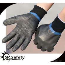 SRSAFETY Gants résistants à l&#39;huile / gants en nitrile en mousse noir entièrement moulés industriels finition sablonneuse